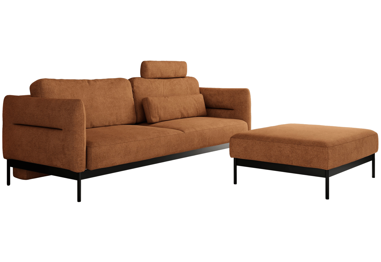 Narożnik SALENTO L - uniwersalny - pomarańczowy, struktura