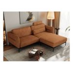 Narożnik SALENTO L - uniwersalny - pomarańczowy, struktura