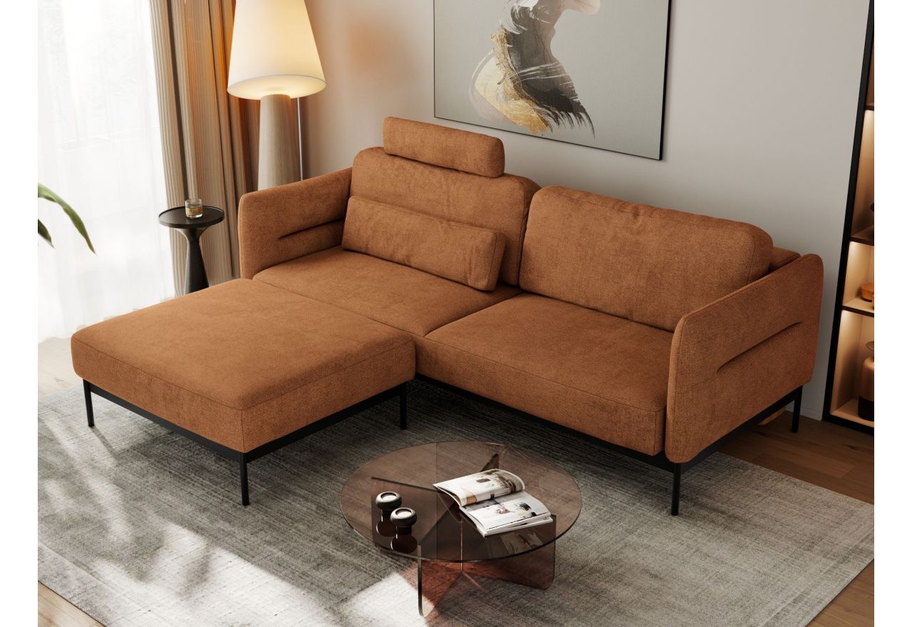 Narożnik SALENTO L - uniwersalny - pomarańczowy, struktura