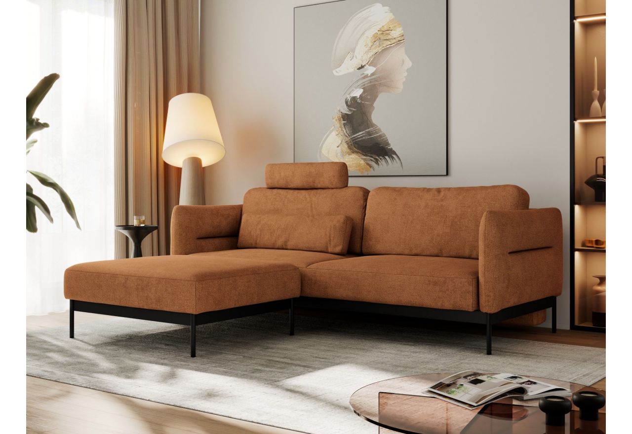 Narożnik SALENTO L - uniwersalny - pomarańczowy, struktura