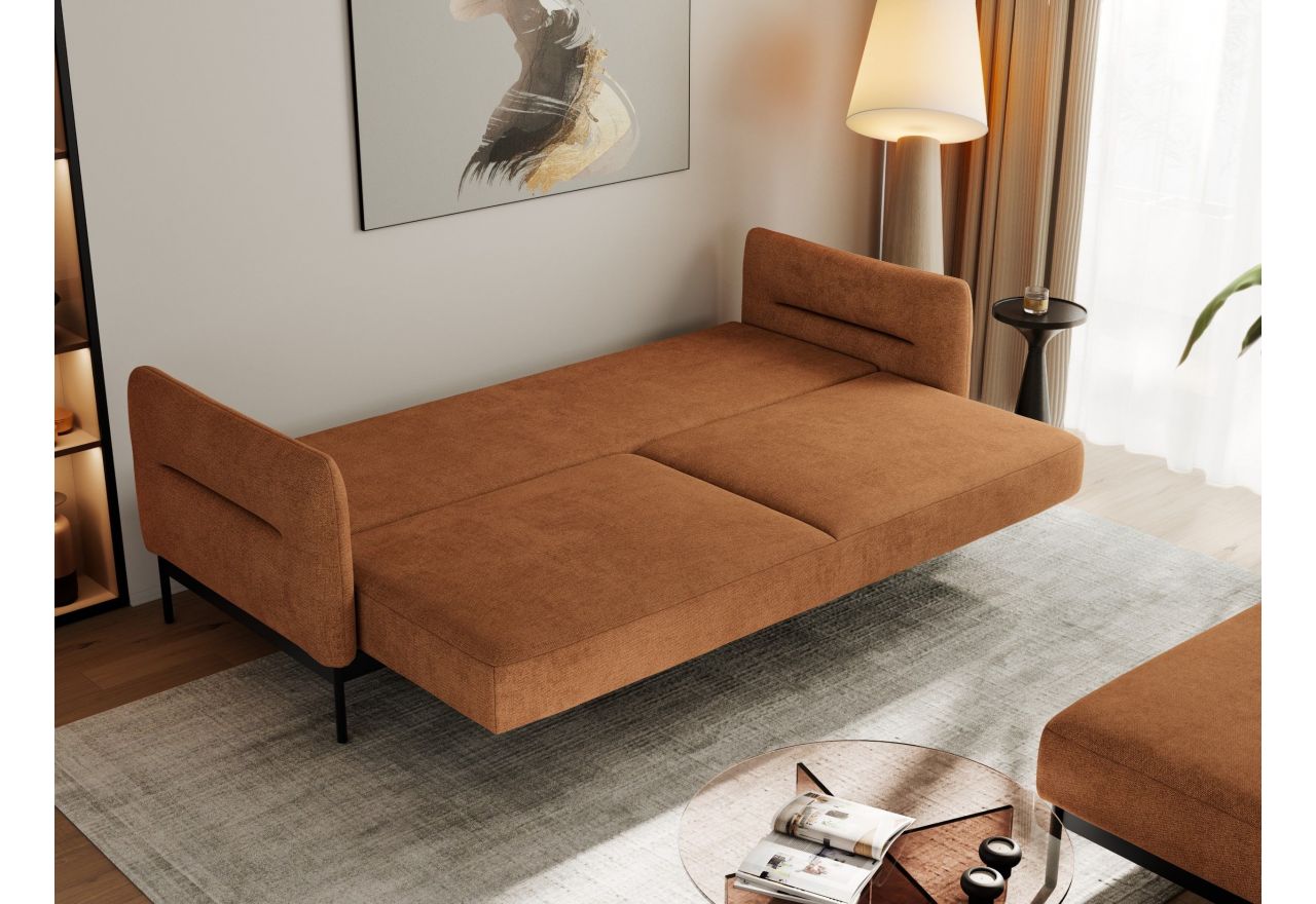 Narożnik SALENTO L - uniwersalny - pomarańczowy, struktura