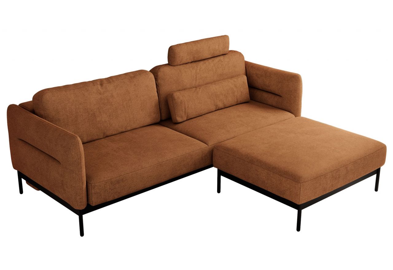 Narożnik SALENTO L - uniwersalny - pomarańczowy, struktura