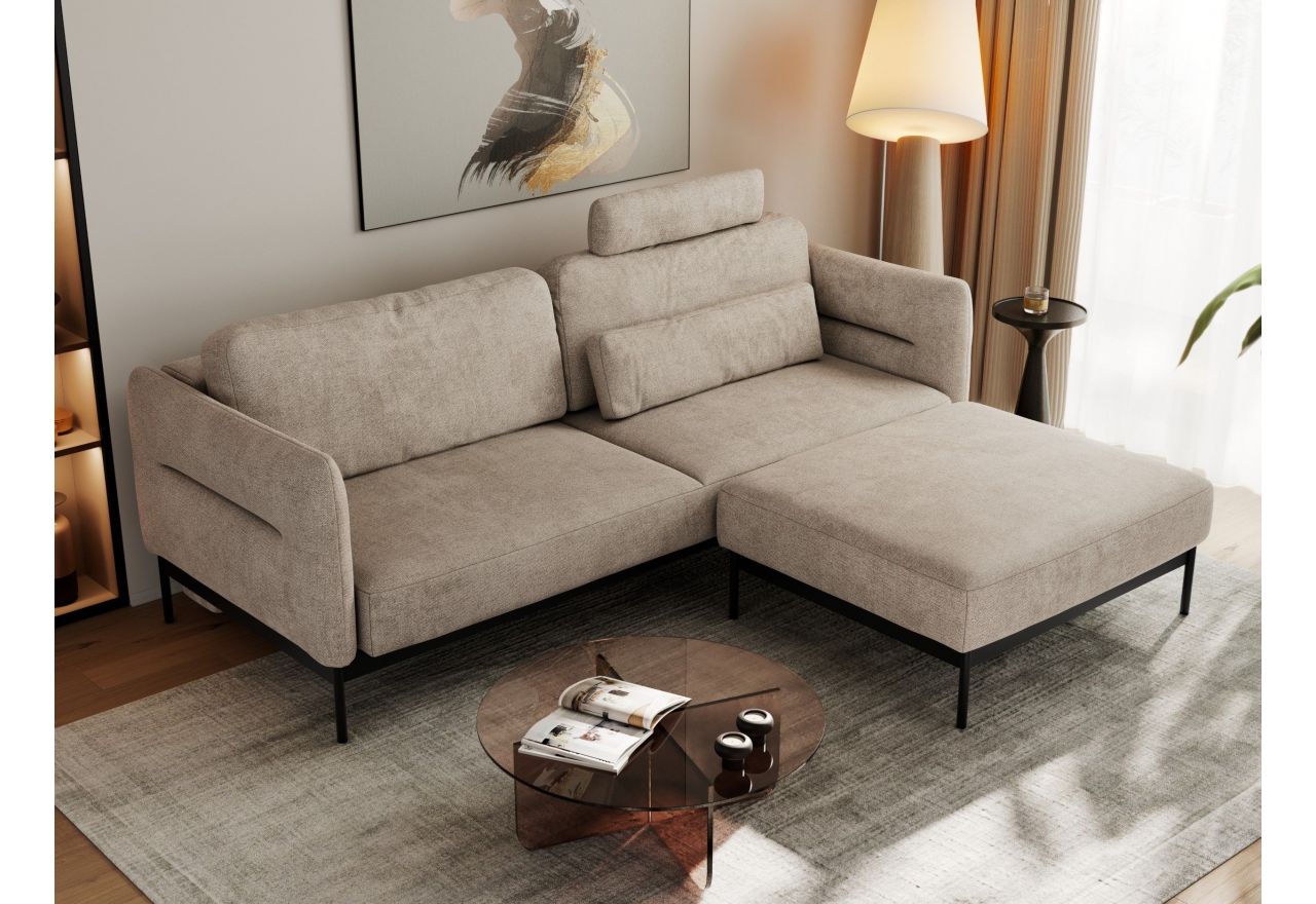 Narożnik SALENTO L - uniwersalny - beżowy, struktura