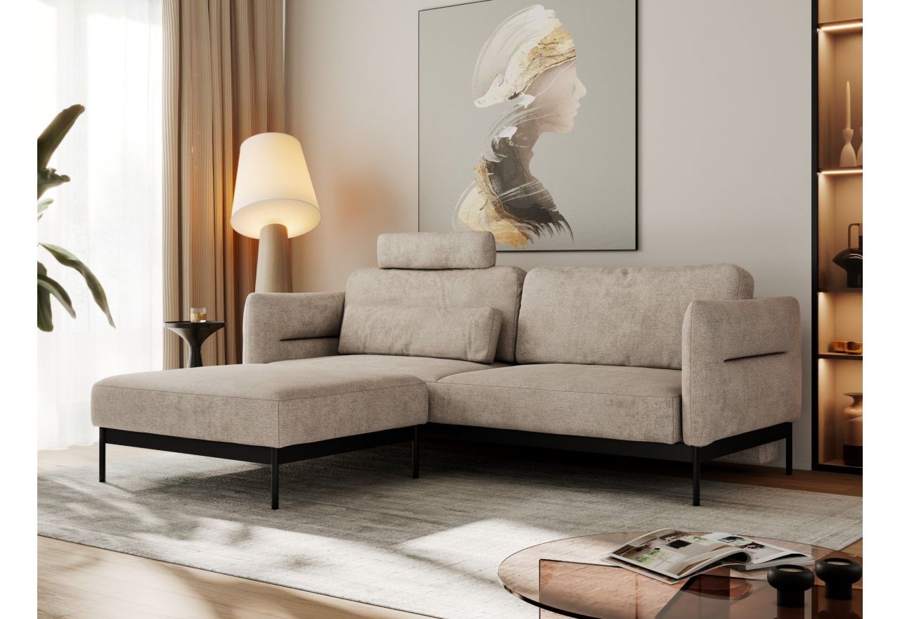 Narożnik SALENTO L - uniwersalny - beżowy, struktura