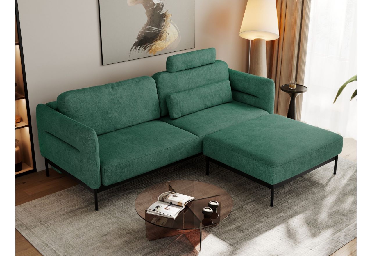 Narożnik SALENTO L - uniwersalny - zielony, struktura