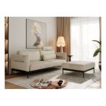 Narożnik SALENTO L - uniwersalny - beżowy, welwet