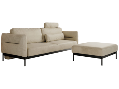 Narożnik SALENTO L - uniwersalny - beżowy, welwet