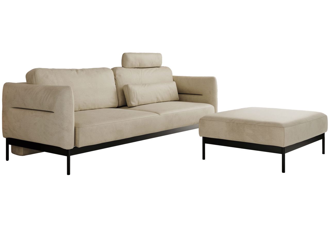 Narożnik SALENTO L - uniwersalny - beżowy, welwet