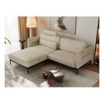 Narożnik SALENTO L - uniwersalny - beżowy, welwet