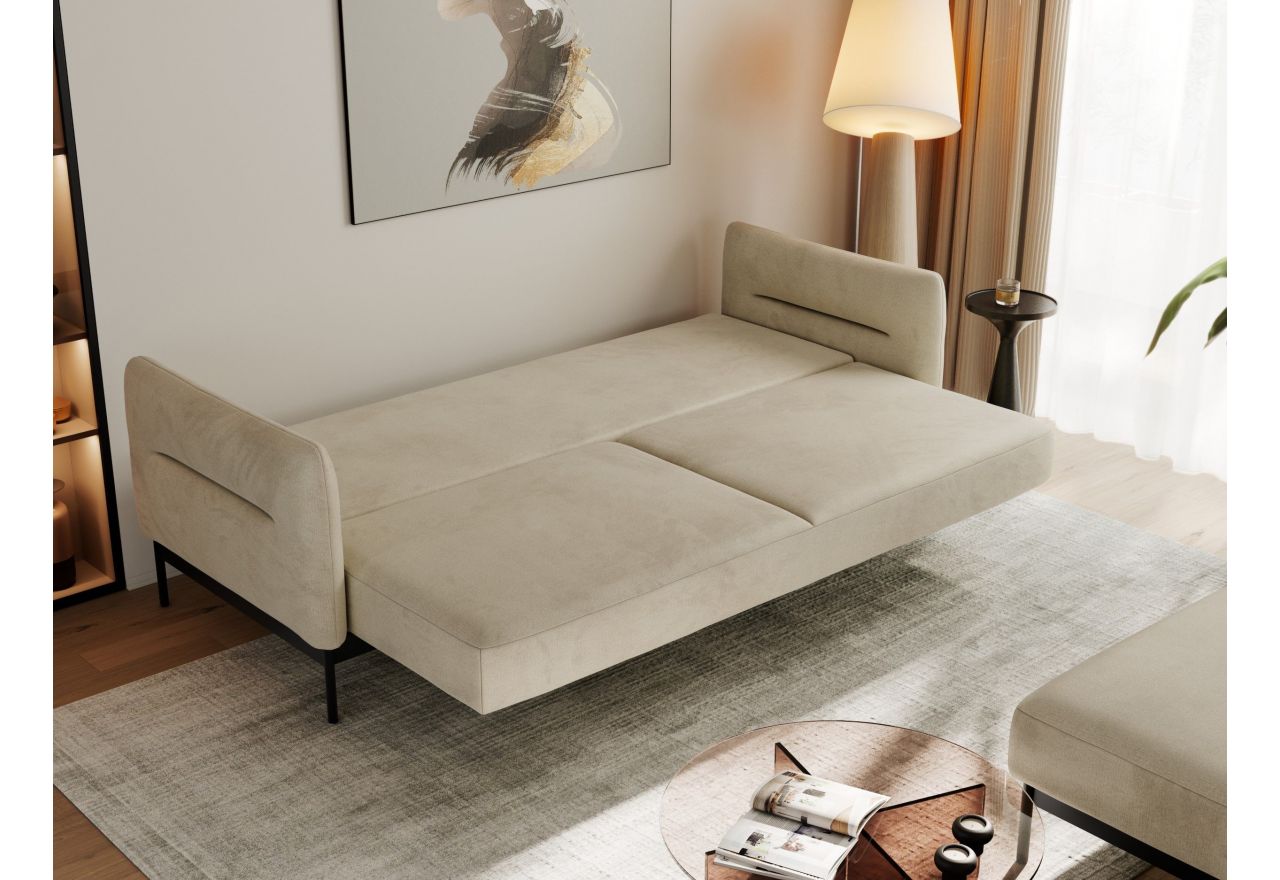 Narożnik SALENTO L - uniwersalny - beżowy, welwet