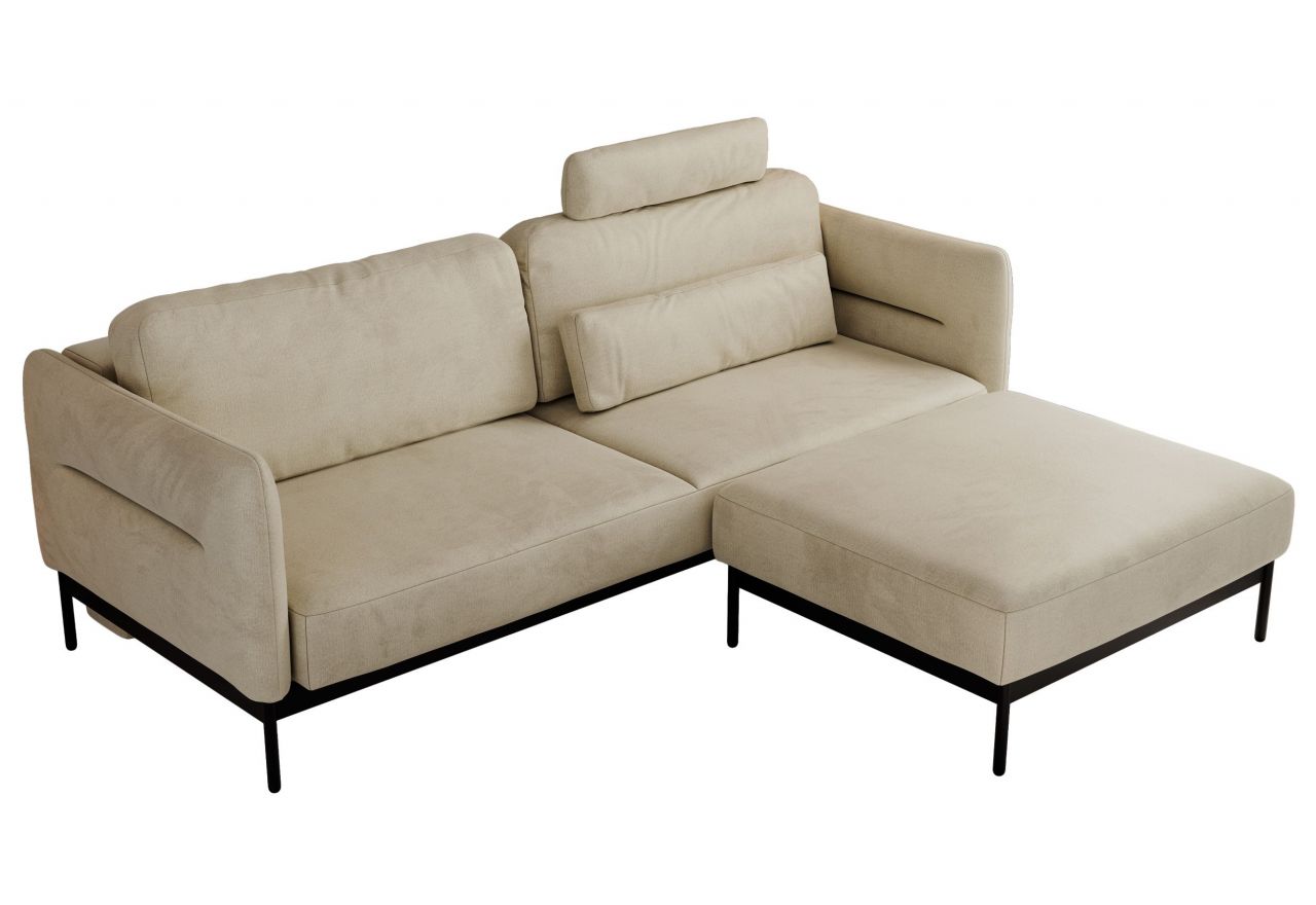 Narożnik SALENTO L - uniwersalny - beżowy, welwet