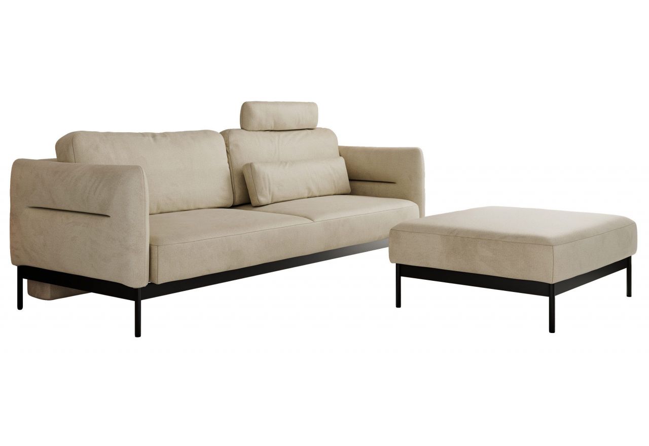 Narożnik SALENTO L - uniwersalny - beżowy, welwet