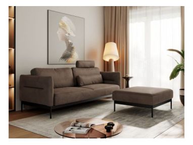 Narożnik SALENTO L - uniwersalny - brązowy, welwet