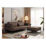 Narożnik SALENTO L - uniwersalny - brązowy, welwet