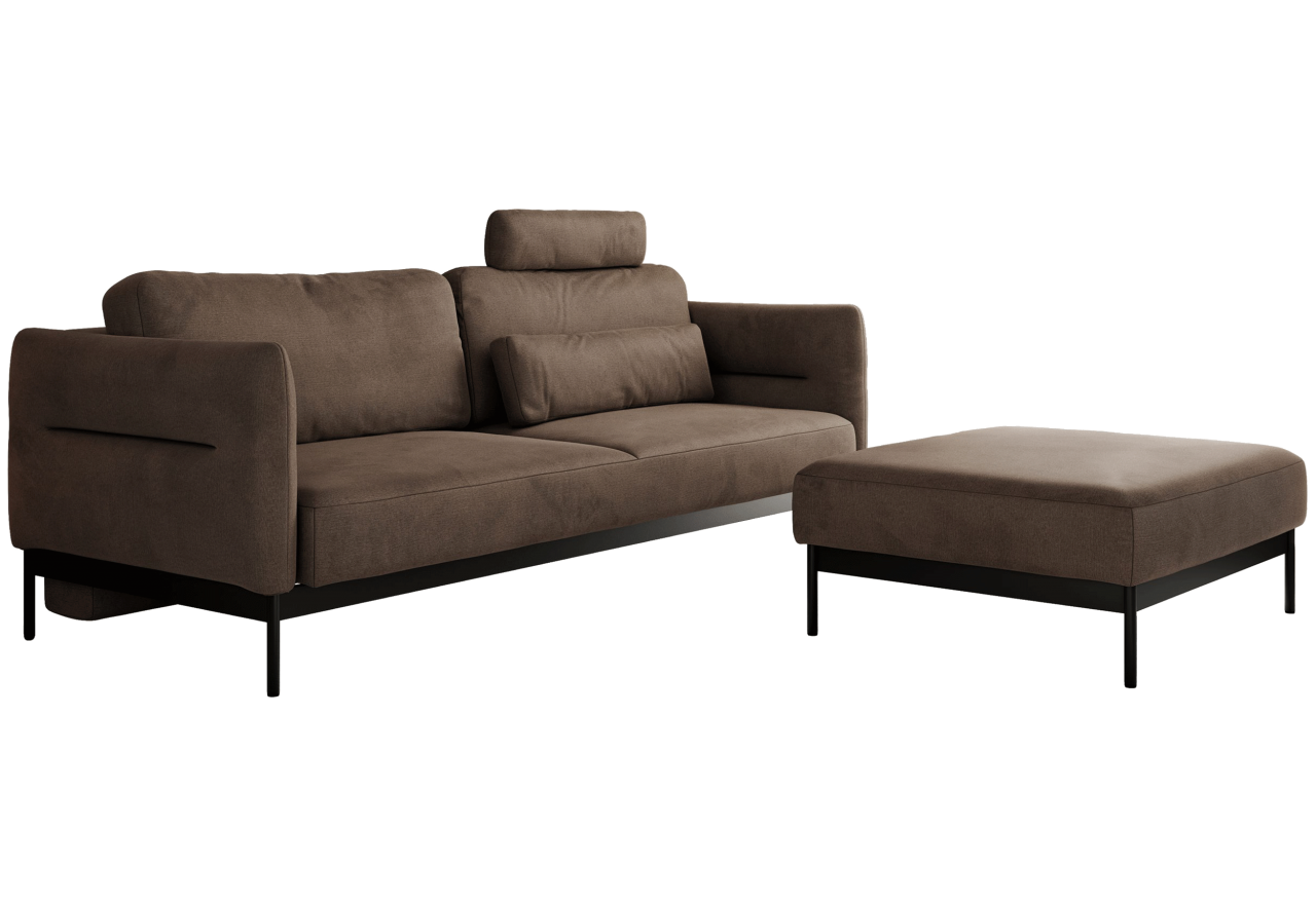 Narożnik SALENTO L - uniwersalny - brązowy, welwet