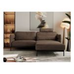 Narożnik SALENTO L - uniwersalny - brązowy, welwet