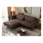 Narożnik SALENTO L - uniwersalny - brązowy, welwet