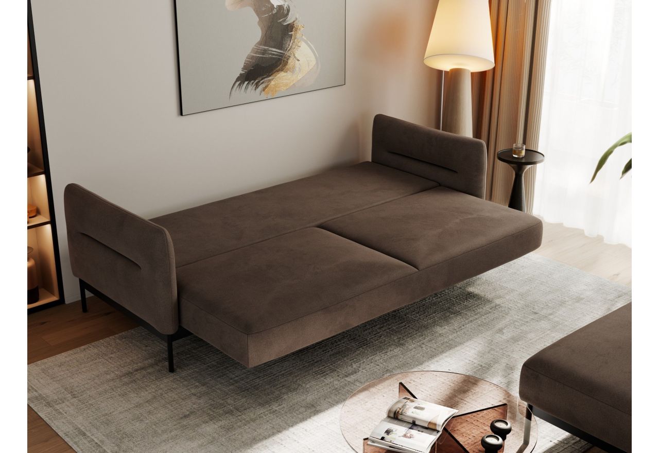 Narożnik SALENTO L - uniwersalny - brązowy, welwet