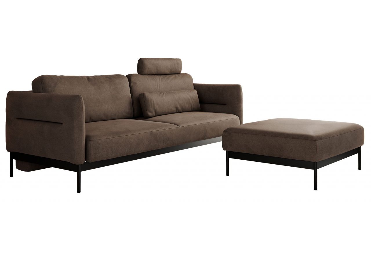 Narożnik SALENTO L - uniwersalny - brązowy, welwet