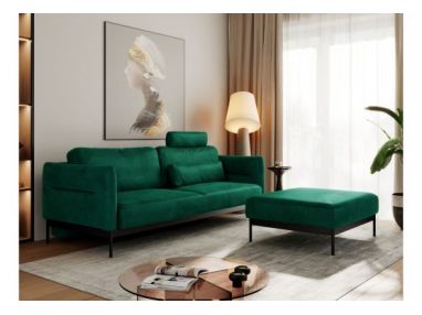 Narożnik SALENTO L - uniwersalny - ciemnozielony, welwet