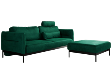 Narożnik SALENTO L - uniwersalny - ciemnozielony, welwet