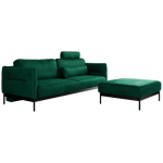 Narożnik SALENTO L - uniwersalny - ciemnozielony, welwet