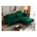 Narożnik SALENTO L - uniwersalny - ciemnozielony, welwet