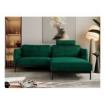 Narożnik SALENTO L - uniwersalny - ciemnozielony, welwet