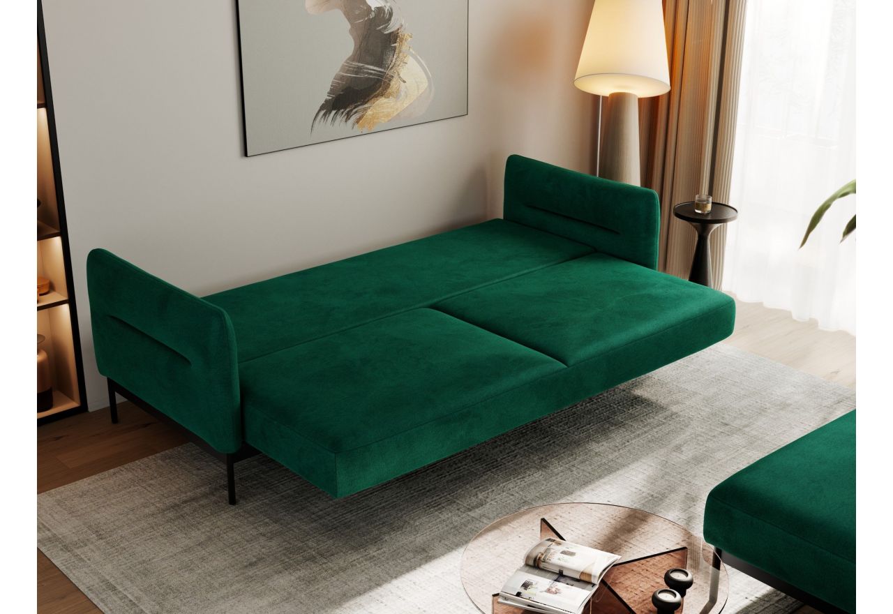 Narożnik SALENTO L - uniwersalny - ciemnozielony, welwet