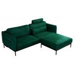 Narożnik SALENTO L - uniwersalny - ciemnozielony, welwet