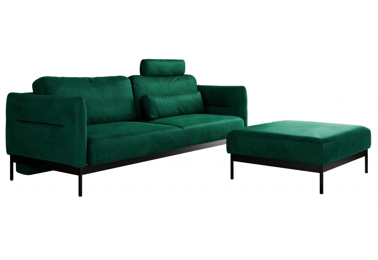 Narożnik SALENTO L - uniwersalny - ciemnozielony, welwet