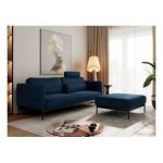 Narożnik SALENTO L - uniwersalny - ciemnoniebieski, welwet