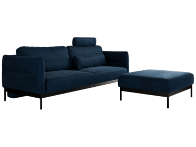 Narożnik SALENTO L - uniwersalny - ciemnoniebieski, welwet