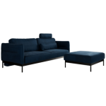 Narożnik SALENTO L - uniwersalny - ciemnoniebieski, welwet