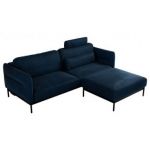 Narożnik SALENTO L - uniwersalny - ciemnoniebieski, welwet