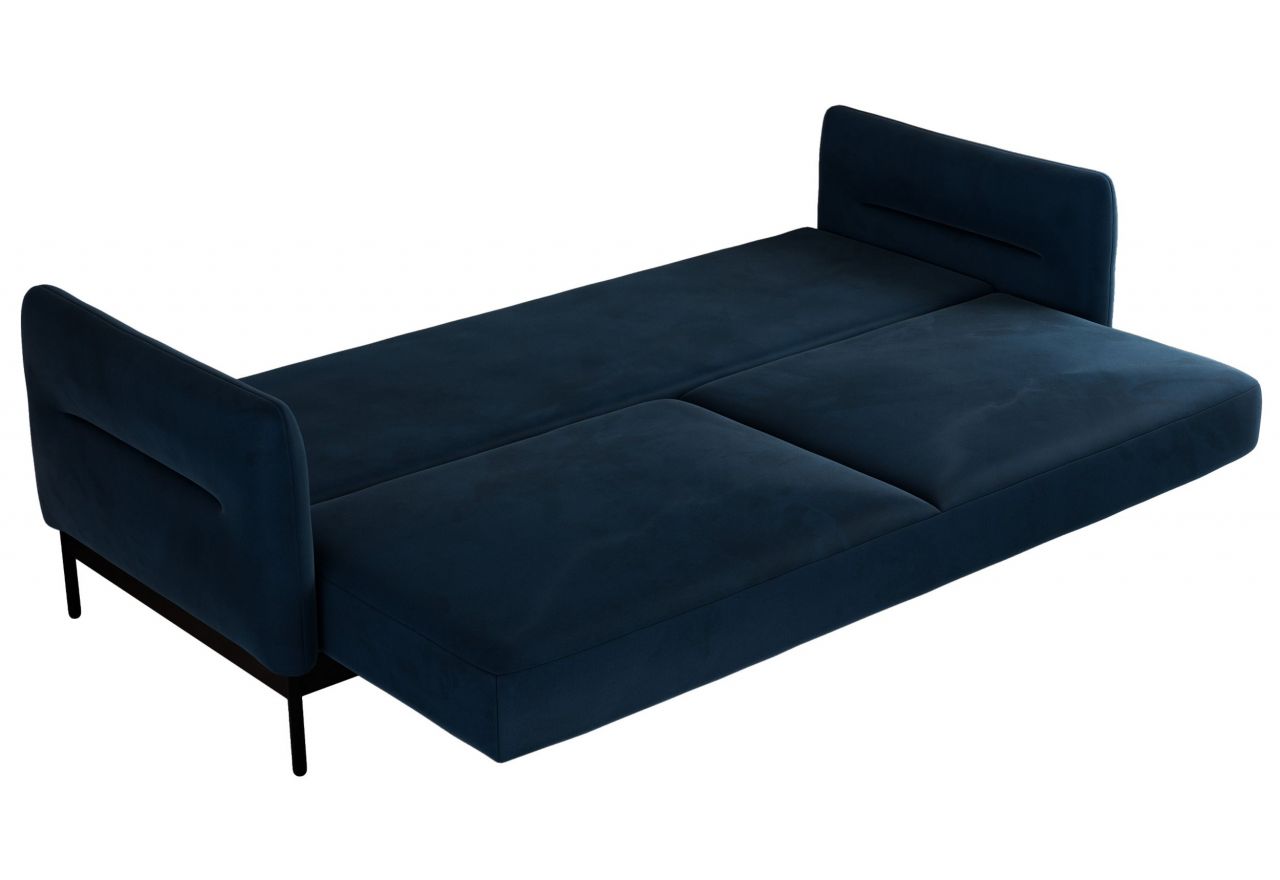 Narożnik SALENTO L - uniwersalny - ciemnoniebieski, welwet