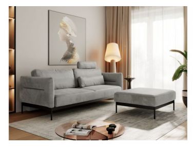 Narożnik SALENTO L - uniwersalny - jasnoszary, welwet