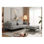 Narożnik SALENTO L - uniwersalny - jasnoszary, welwet