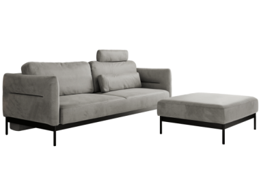 Narożnik SALENTO L - uniwersalny - jasnoszary, welwet