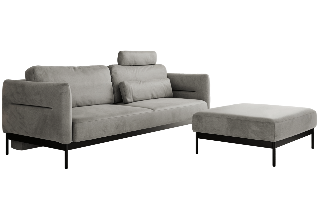 Narożnik SALENTO L - uniwersalny - jasnoszary, welwet