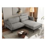 Narożnik SALENTO L - uniwersalny - jasnoszary, welwet