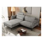 Narożnik SALENTO L - uniwersalny - jasnoszary, welwet