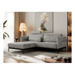 Narożnik SALENTO L - uniwersalny - jasnoszary, welwet