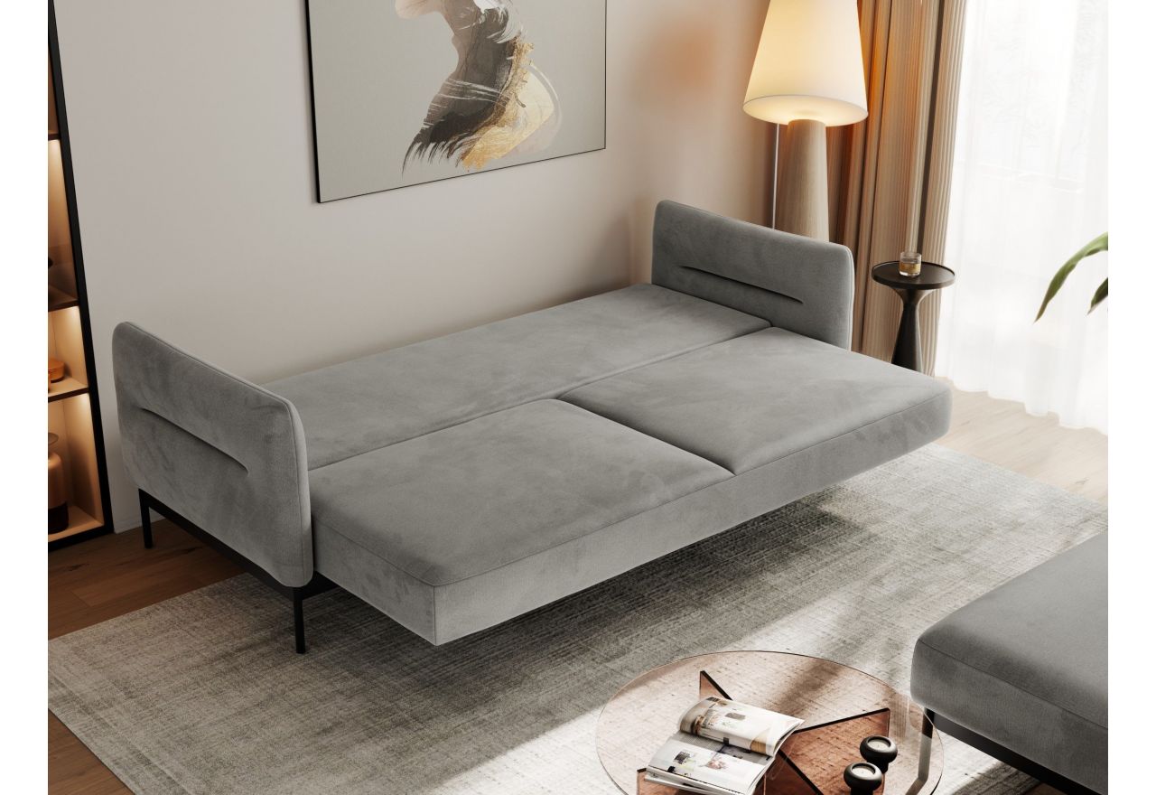 Narożnik SALENTO L - uniwersalny - jasnoszary, welwet