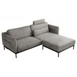 Narożnik SALENTO L - uniwersalny - jasnoszary, welwet