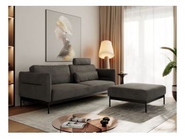 Narożnik SALENTO L - uniwersalny - ciemnoszary, welwet