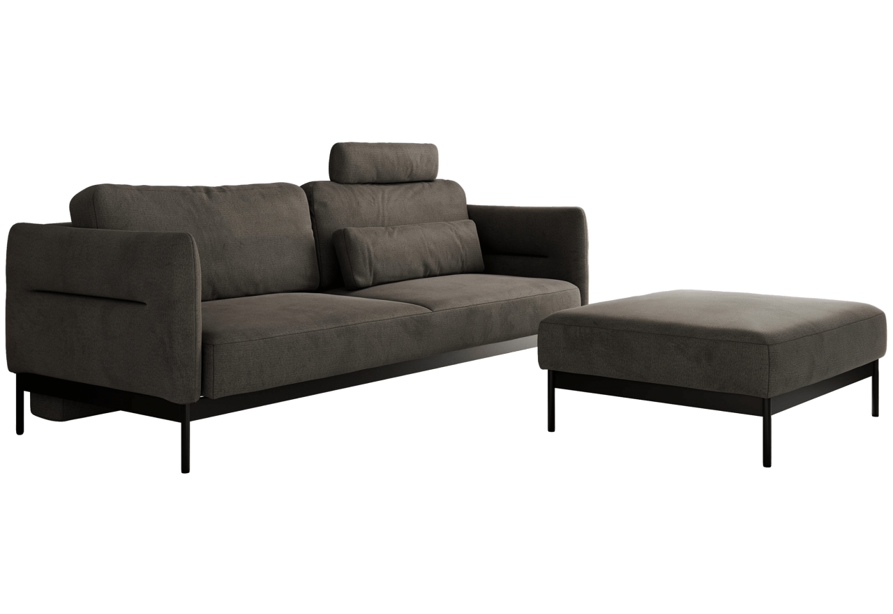 Narożnik SALENTO L - uniwersalny - ciemnoszary, welwet