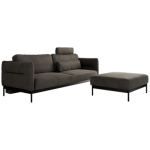 Narożnik SALENTO L - uniwersalny - ciemnoszary, welwet