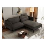 Narożnik SALENTO L - uniwersalny - ciemnoszary, welwet