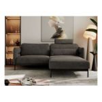 Narożnik SALENTO L - uniwersalny - ciemnoszary, welwet